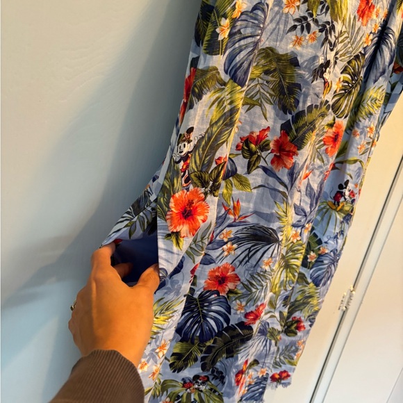 Disney Tommy Bahama Micky Dress Size M Blue Linen sleeveless - Picture 5 of 12